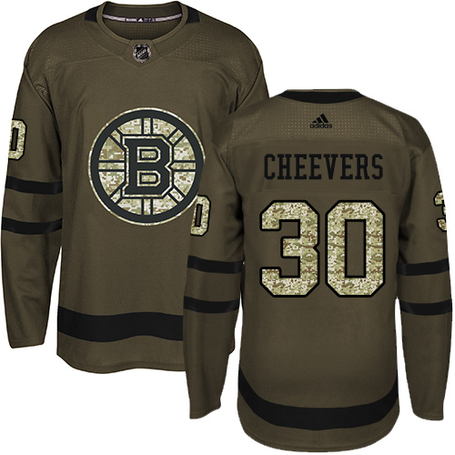Adidas Boston Bruins No30 Gerry Cheevers Green Salute to Service Stitched NHL Jersey